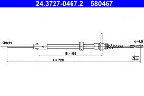 ATE 24.3727-0467.2 - Brzdové lano -