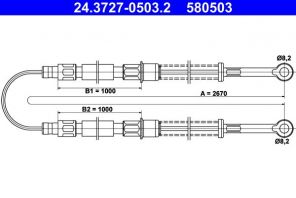 ATE 24.3727-0503.2 - Brzdové lano -