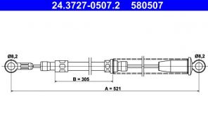 ATE 24.3727-0507.2 - Brzdové lano -