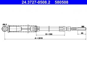 ATE 24.3727-0508.2 - Brzdové lano -