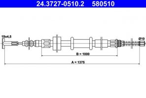 ATE 24.3727-0510.2 - Brzdové lano -