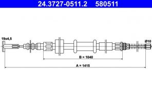 ATE 24.3727-0511.2 - Brzdové lano -