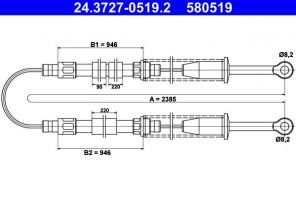 ATE 24.3727-0519.2 - Brzdové lano -