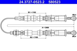ATE 24.3727-0523.2 - Brzdové lano -