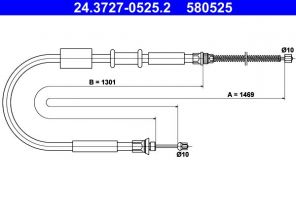 ATE 24.3727-0525.2 - Brzdové lano -