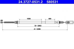 ATE 24.3727-0531.2 - Brzdové lano -