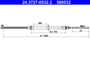 ATE 24.3727-0532.2 - Brzdové lano -