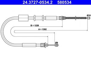 ATE 24.3727-0534.2 - Brzdové lano -