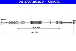ATE 24.3727-0536.2 - Brzdové lano -