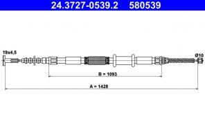 ATE 24.3727-0539.2 - Brzdové lano -