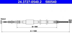 ATE 24.3727-0540.2 - Brzdové lano -