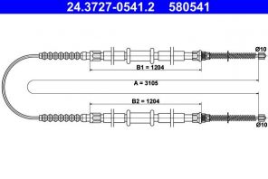 ATE 24.3727-0541.2 - Brzdové lano -