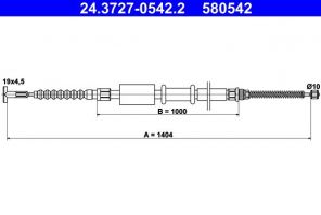 ATE 24.3727-0542.2 - Brzdové lano -