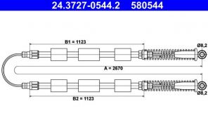 ATE 24.3727-0544.2 - Brzdové lano -