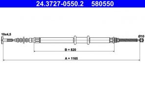 ATE 24.3727-0550.2 - Brzdové lano -