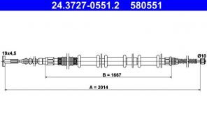 ATE 24.3727-0551.2 - Brzdové lano -