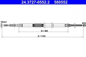 ATE 24.3727-0552.2 - Brzdové lano -