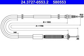 ATE 24.3727-0553.2 - Brzdové lano -