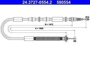 ATE 24.3727-0554.2 - Brzdové lano -