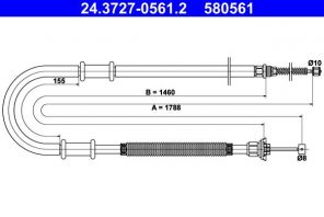 ATE 24.3727-0561.2 - Brzdové lano -