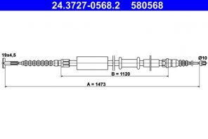ATE 24.3727-0568.2 - Brzdové lano -