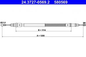 ATE 24.3727-0569.2 - Brzdové lano -