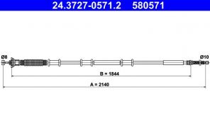 ATE 24.3727-0571.2 - Brzdové lano -