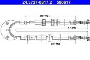 ATE 24.3727-0617.2 - Brzdové lano -