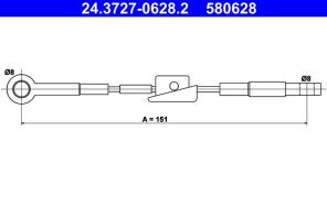 ATE 24.3727-0628.2 - Brzdové lano -