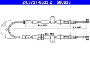 ATE 24.3727-0633.2 - Brzdové lano -