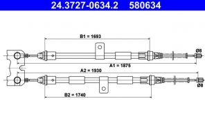 ATE 24.3727-0634.2 - Brzdové lano -