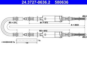ATE 24.3727-0636.2 - Brzdové lano -