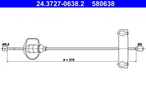ATE 24.3727-0638.2 - Brzdové lano -