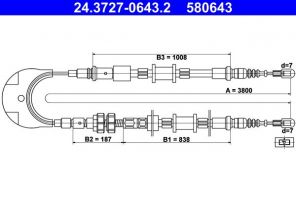 ATE 24.3727-0643.2 - Brzdové lano -