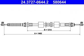 ATE 24.3727-0644.2 - Brzdové lano -