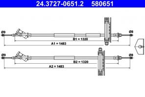 ATE 24.3727-0651.2 - Brzdové lano -