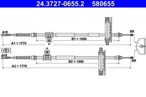 ATE 24.3727-0655.2 - Brzdové lano -