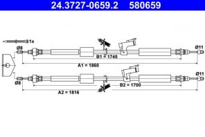 ATE 24.3727-0659.2 - Brzdové lano -