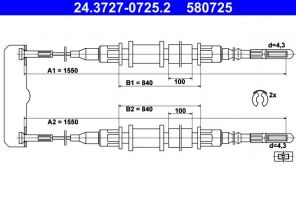 ATE 24.3727-0725.2 - Brzdové lano -