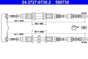 ATE 24.3727-0730.2 - Brzdové lano -