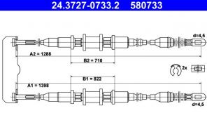 ATE 24.3727-0733.2 - Brzdové lano -
