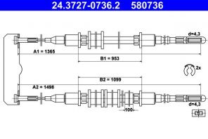 ATE 24.3727-0736.2 - Brzdové lano -