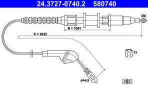 ATE 24.3727-0740.2 - Brzdové lano -