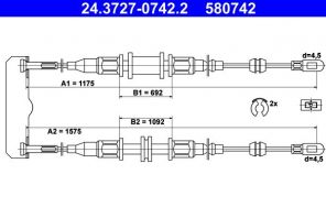 ATE 24.3727-0742.2 - Brzdové lano -