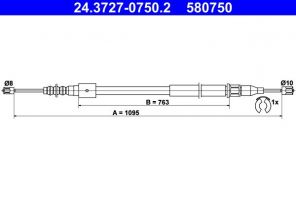 ATE 24.3727-0750.2 - Brzdové lano -