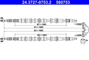 ATE 24.3727-0753.2 - Brzdové lano -