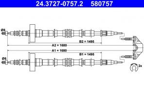 ATE 24.3727-0757.2 - Brzdové lano -