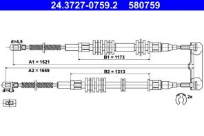 ATE 24.3727-0759.2 - Brzdové lano -
