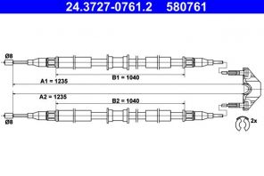 ATE 24.3727-0761.2 - Brzdové lano -