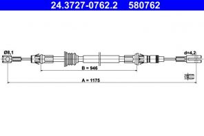 ATE 24.3727-0762.2 - Brzdové lano -